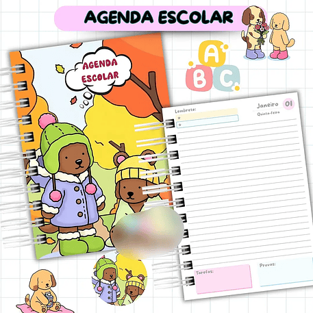 Arquivo Agenda Escolar Bobbie Goods Menina - Van Criações 5