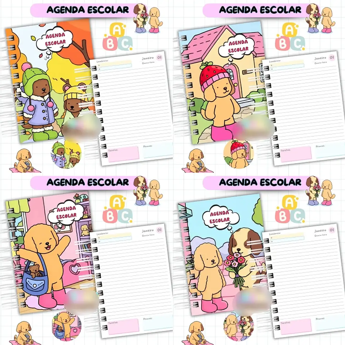 Arquivo Agenda Escolar Bobbie Goods Menina - Van Criações 1