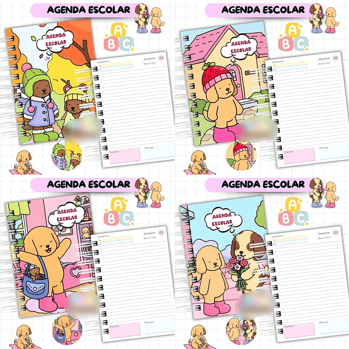 Arquivo Agenda Escolar Bobbie Goods Menina - Van Criações 1
