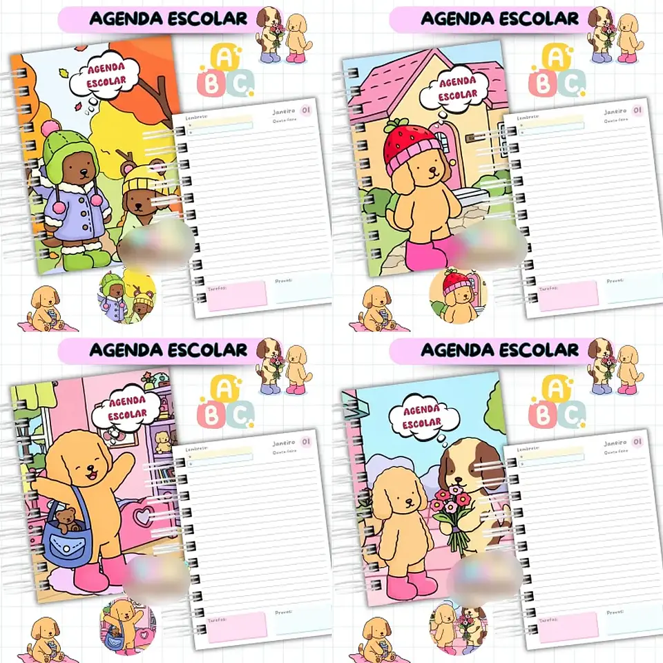 Arquivo Agenda Escolar Bobbie Goods Menina - Van Criações 1