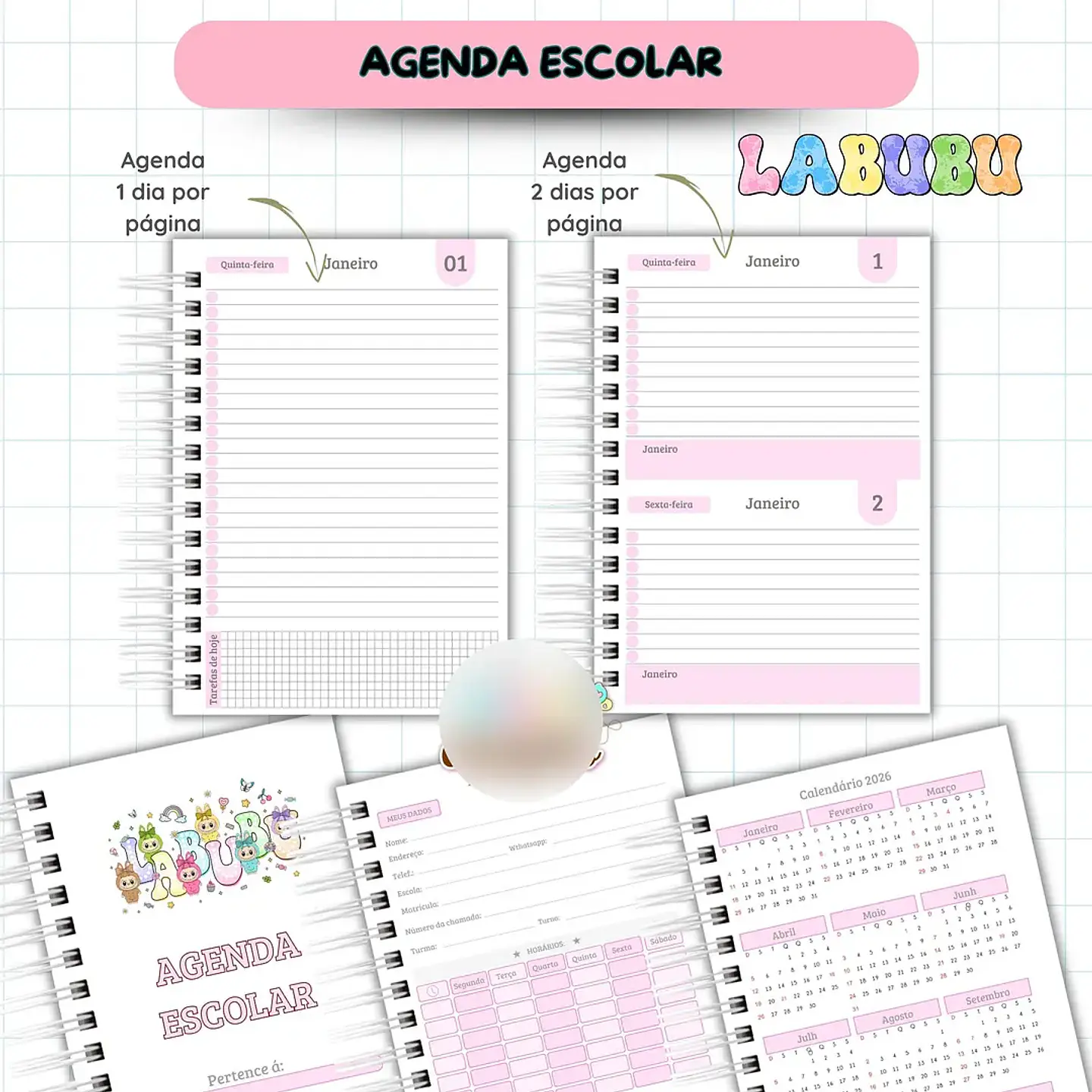 Arquivo Agenda Escolar Labubu 2026 - Van 2