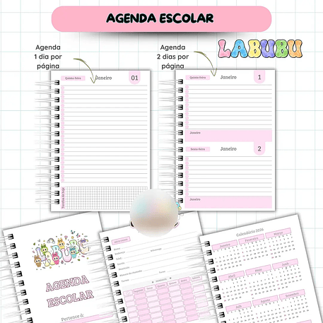 Arquivo Agenda Escolar Labubu 2026 - Van 2