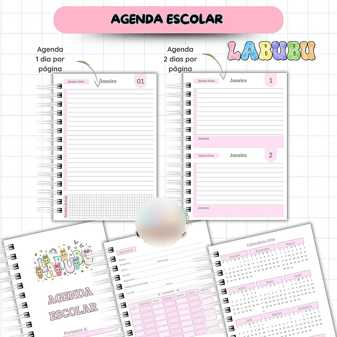 Arquivo Agenda Escolar Labubu 2026 - Van 2