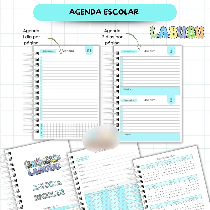Arquivo Agenda Escolar Labubu 2026 - VAN 2