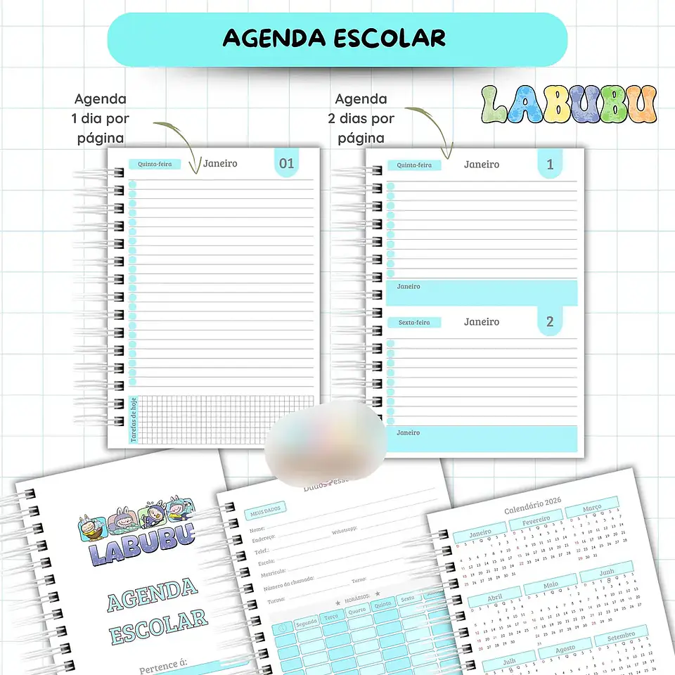 Arquivo Agenda Escolar Labubu 2026 - VAN 2
