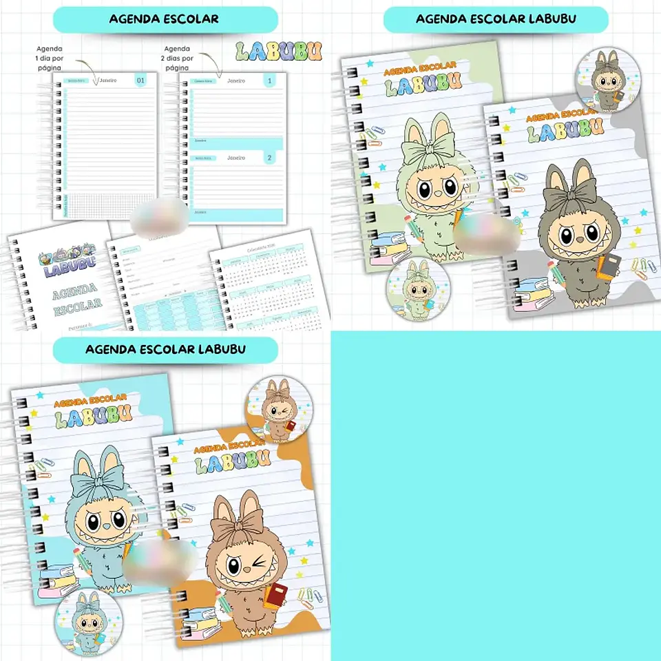 Arquivo Agenda Escolar Labubu 2026 - VAN 3