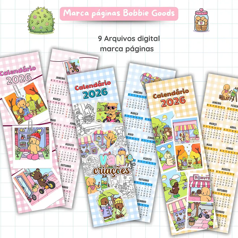 Arquivo Marca Páginas Calendário Bobbie Goods - Van Criações 1