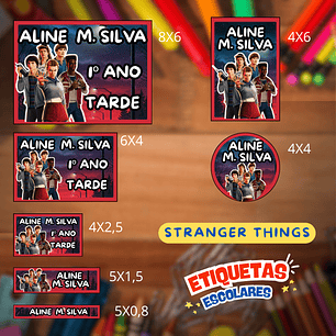 Arquivo Etiqueta Escolar Stranger Things