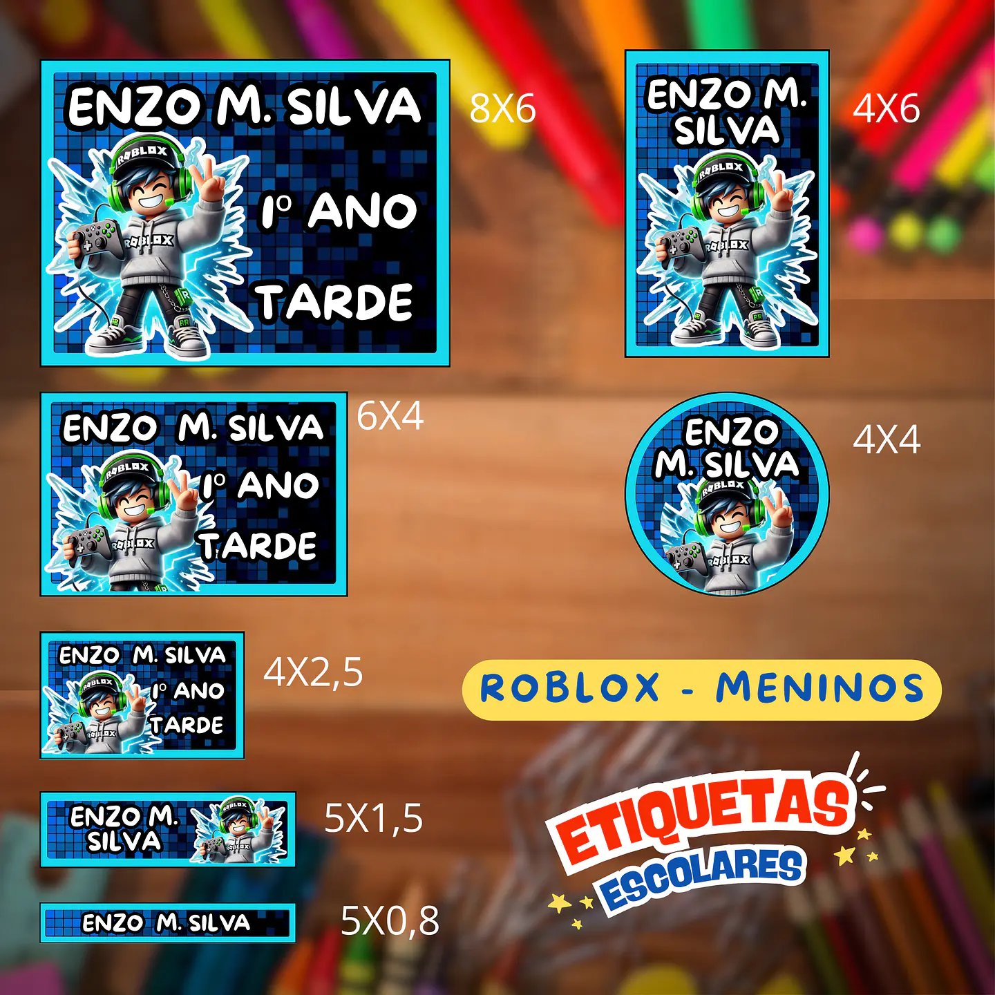 Arquivo Etiqueta Escolar Roblox Menino 1