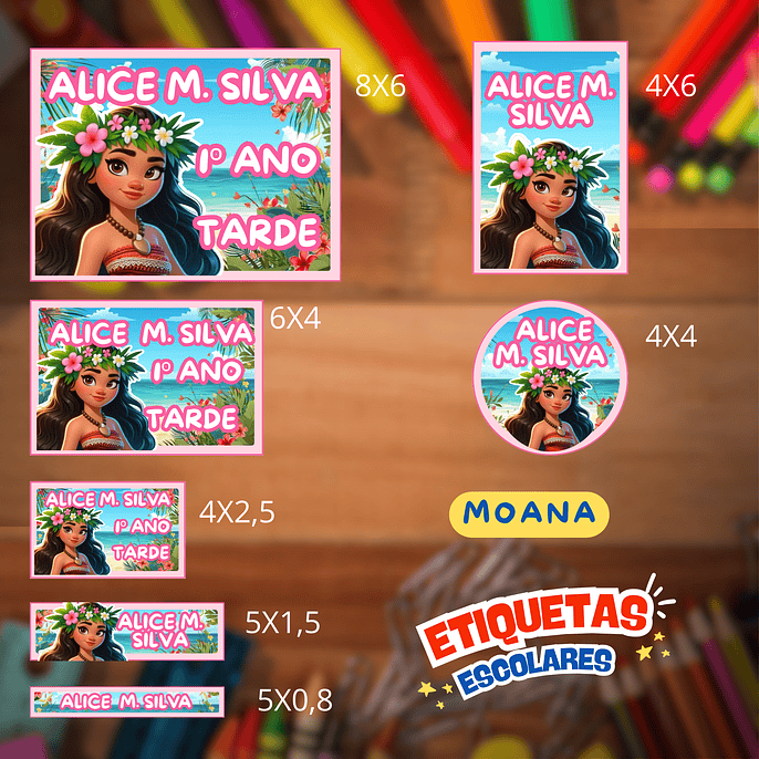 Arquivo Etiqueta Escolar Moana 1
