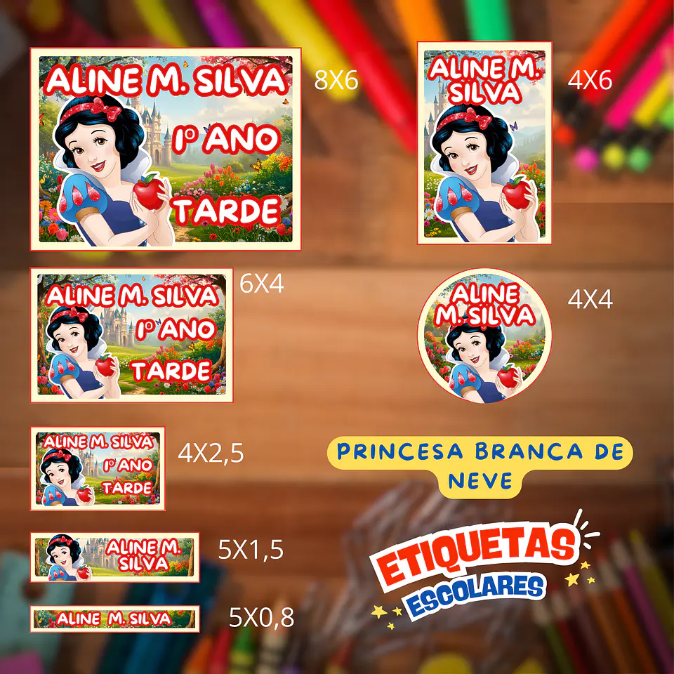 Arquivo Etiqueta Escolar Branca De Neve 1