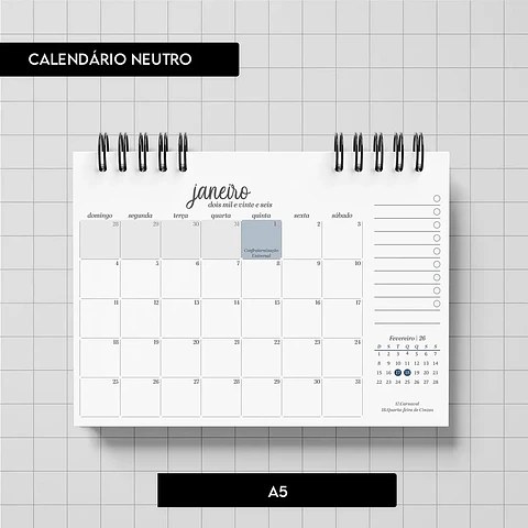 Arquivo Combo Calendário Neutro 2026 - Trilha de Papel