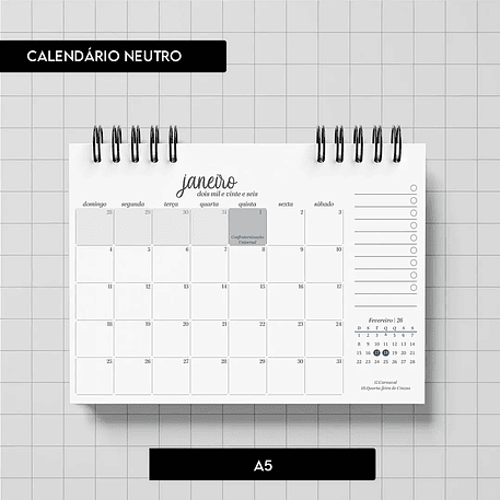 Arquivo Combo Calendário Neutro 2026 - Trilha de Papel 1