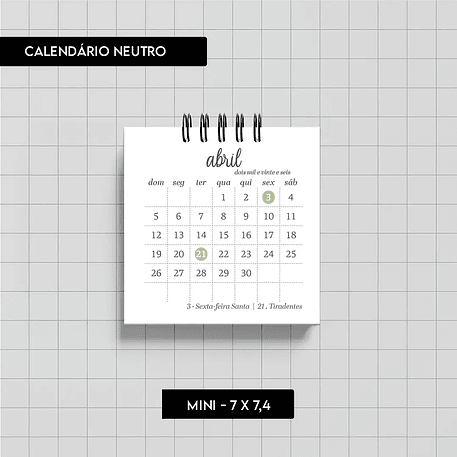 Arquivo Combo Calendário Neutro 2026 - Trilha de Papel 5