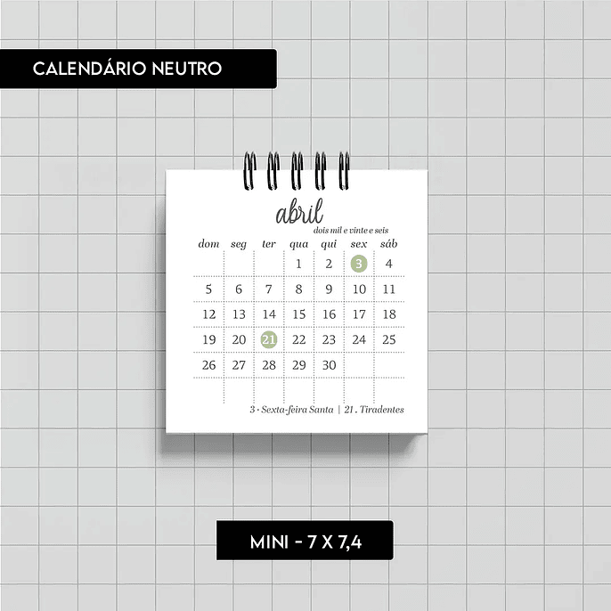 Arquivo Combo Calendário Neutro 2026 - Trilha de Papel 5
