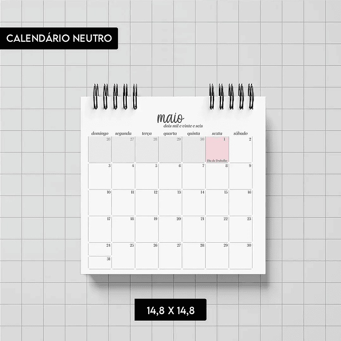 Arquivo Combo Calendário Neutro 2026 - Trilha de Papel 6
