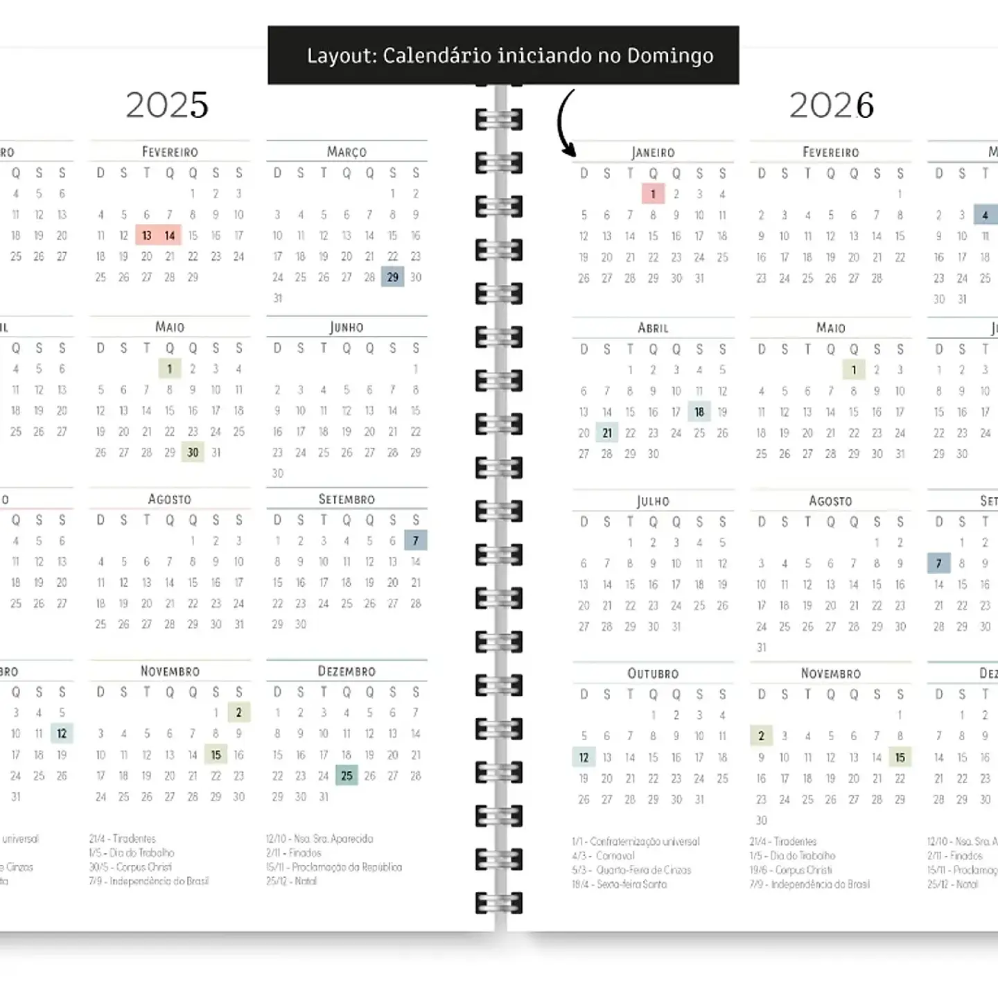Arquivo Miolo Agenda Cores Não Datada 1DPP E 2DPP - TRILHA DE PAPEL 12
