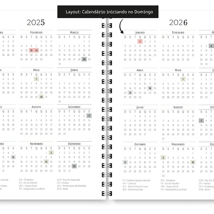 Arquivo Miolo Agenda Cores Não Datada 1DPP E 2DPP - TRILHA DE PAPEL 12