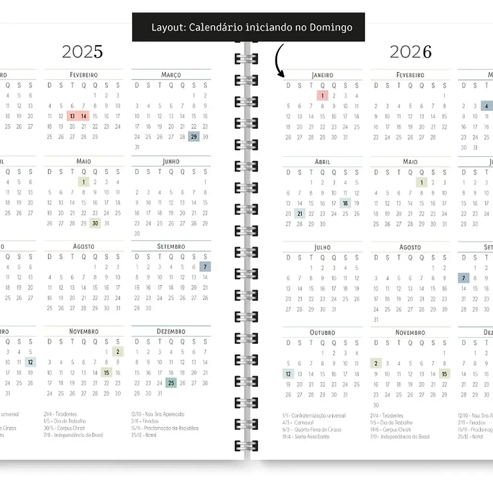 Arquivo Miolo Agenda Cores Não Datada 1DPP E 2DPP - TRILHA DE PAPEL 12