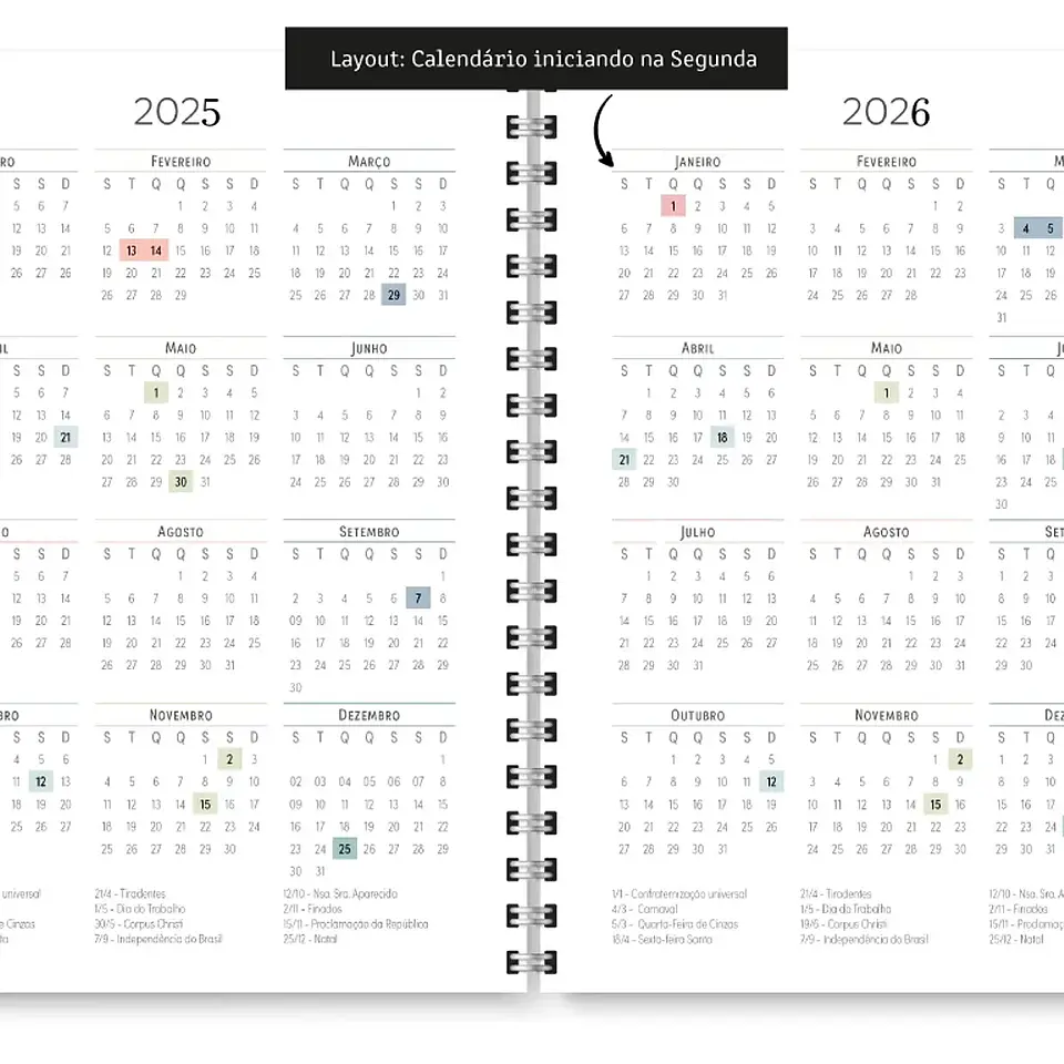 Arquivo Miolo Agenda Cores Não Datada 1DPP E 2DPP - TRILHA DE PAPEL 18