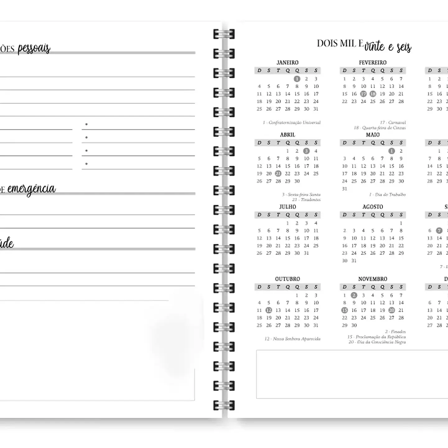 Arquivo Agenda Neutra 2026 - Trilha de Papel 12