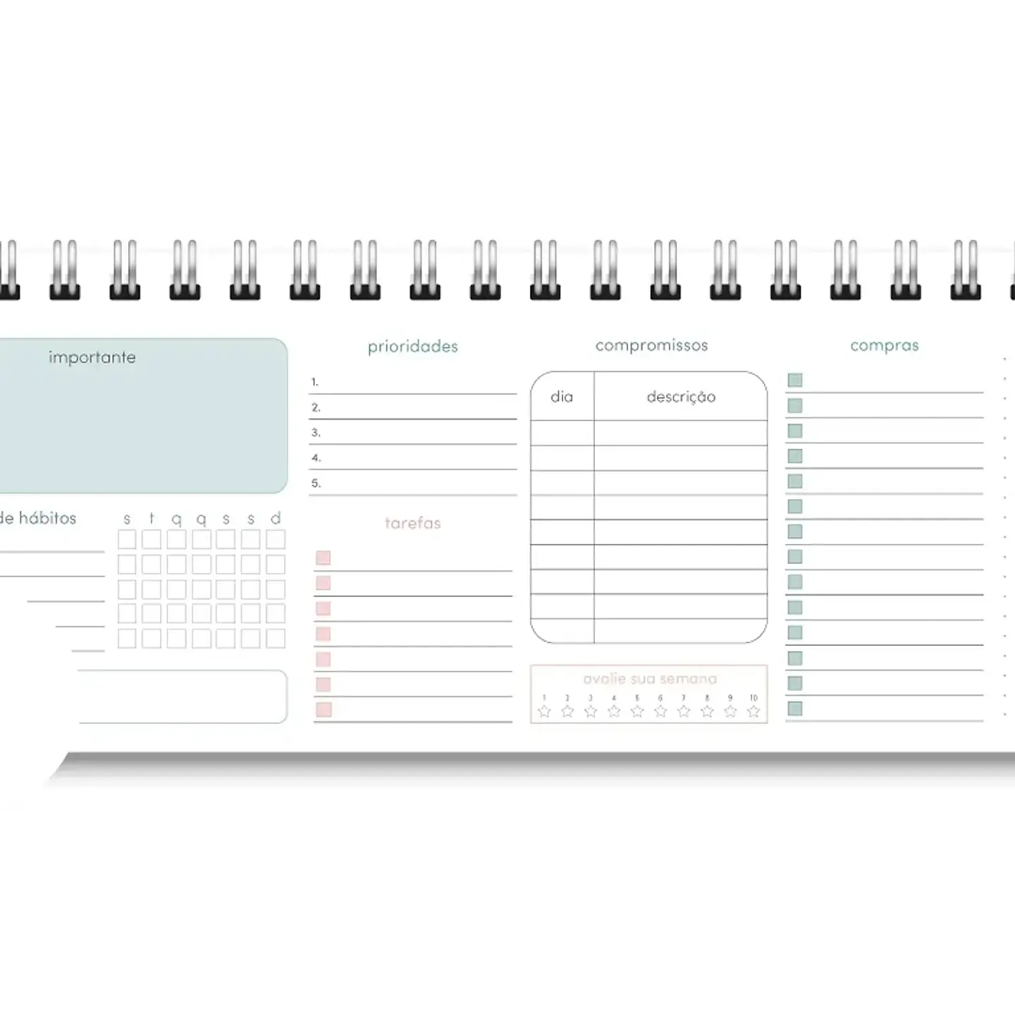 Arquivo Miolo Deskplanner Cores 2026 - Trilha de Papel 4