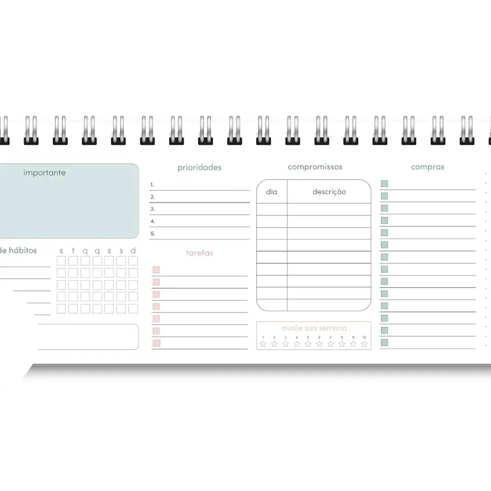Arquivo Miolo Deskplanner Cores 2026 - Trilha de Papel 4