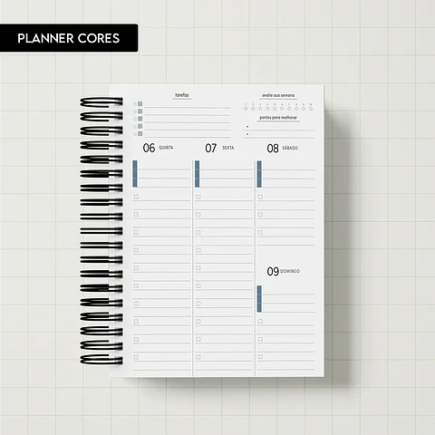 Arquivo Miolo Planner Cores 2026 - Trilha de Papel