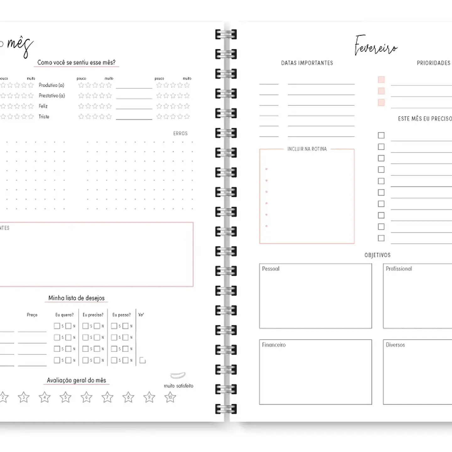Arquivo Miolo Planner Cores 2026 - Trilha de Papel 3