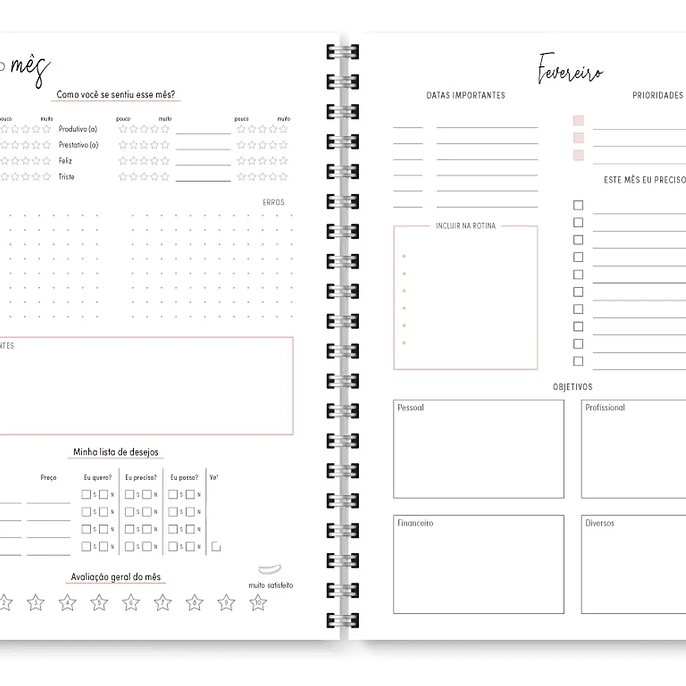 Arquivo Miolo Planner Cores 2026 - Trilha de Papel 3