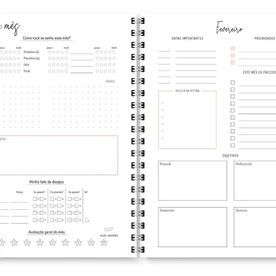 Arquivo Miolo Planner Cores 2026 - Trilha de Papel 3