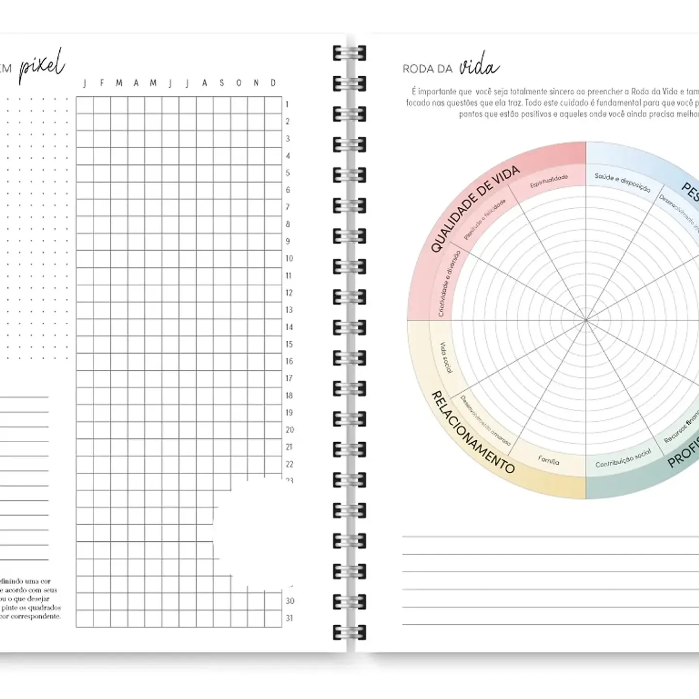 Arquivo Miolo Planner Cores 2026 - Trilha de Papel 7