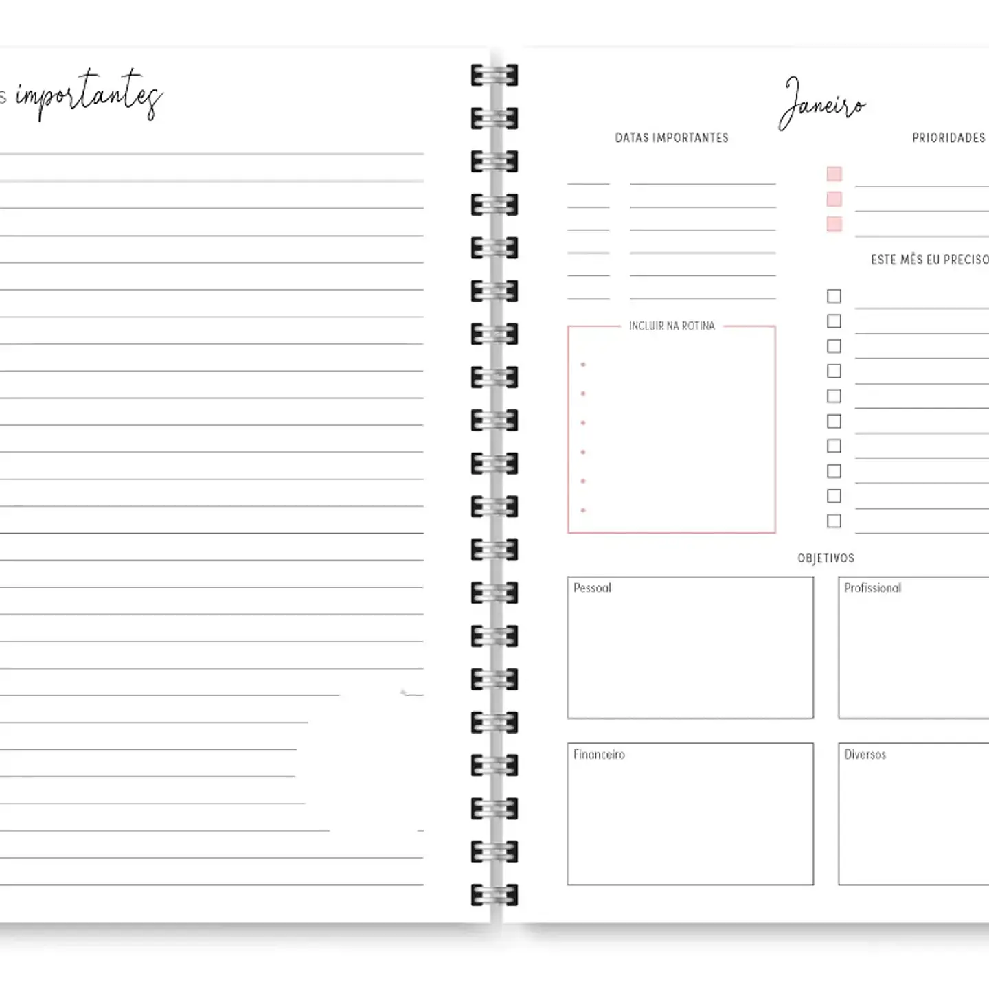 Arquivo Miolo Planner Cores 2026 - Trilha de Papel 9