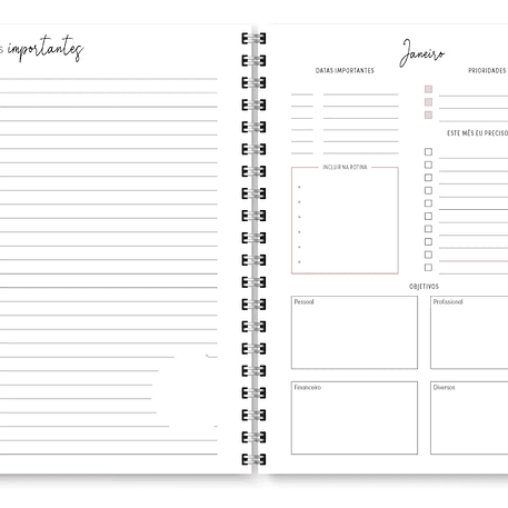 Arquivo Miolo Planner Cores 2026 - Trilha de Papel 9