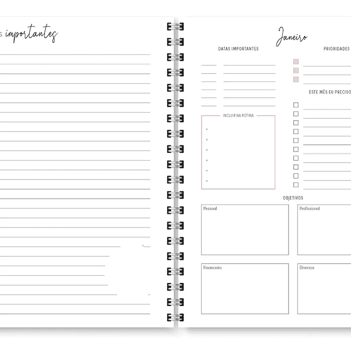 Arquivo Miolo Planner Cores 2026 - Trilha de Papel 9