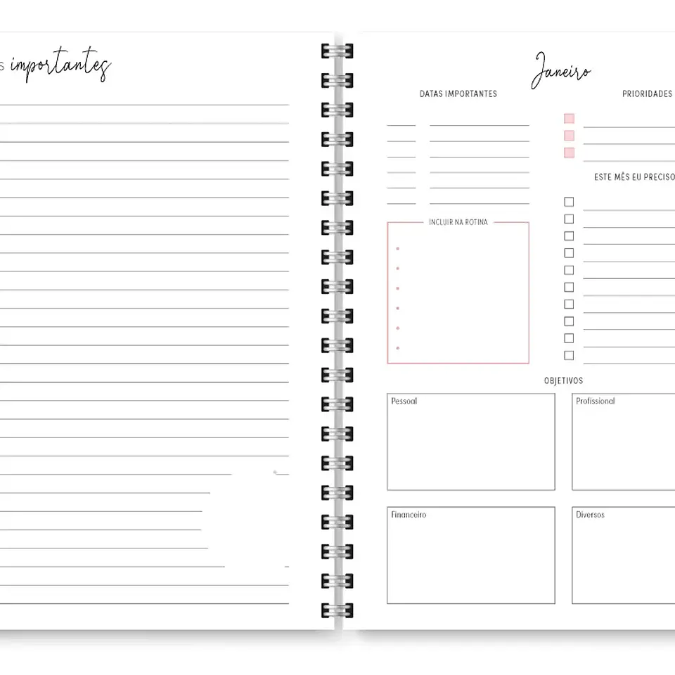 Arquivo Miolo Planner Cores 2026 - Trilha de Papel 9