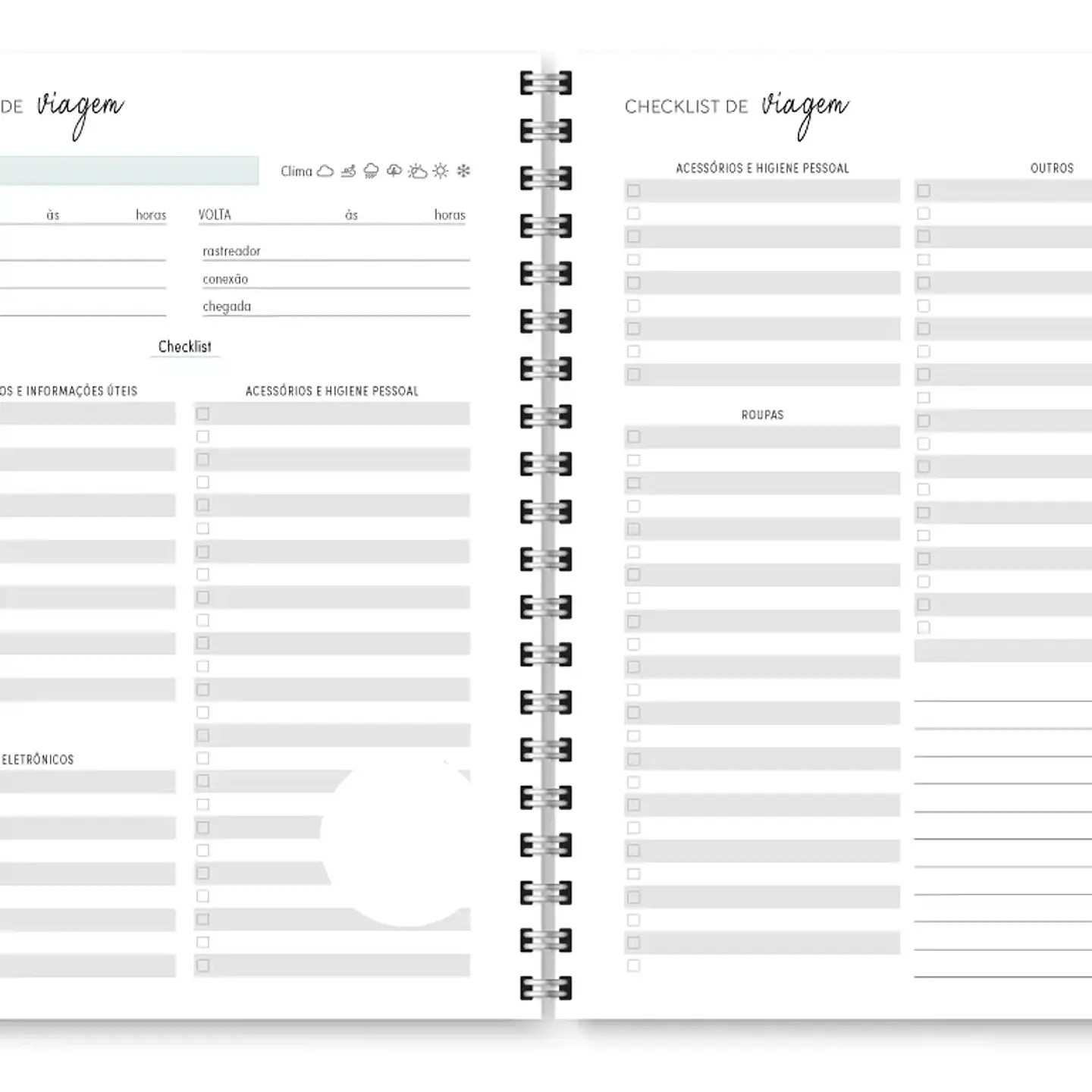 Arquivo Miolo Planner Cores 2026 - Trilha de Papel 12
