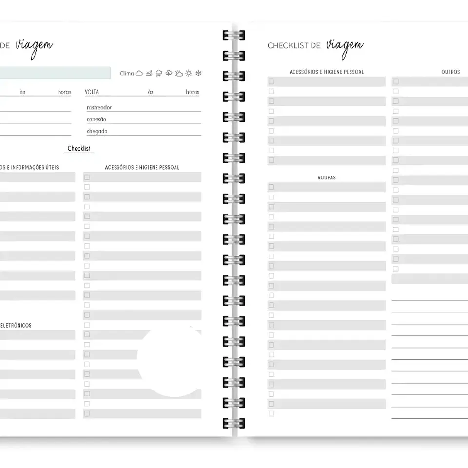 Arquivo Miolo Planner Cores 2026 - Trilha de Papel 12
