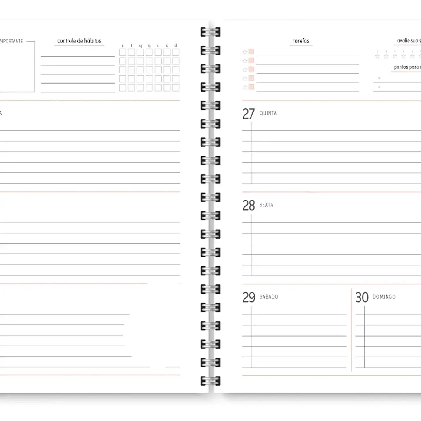 Arquivo Miolo Planner Cores 2026 - Trilha de Papel 13