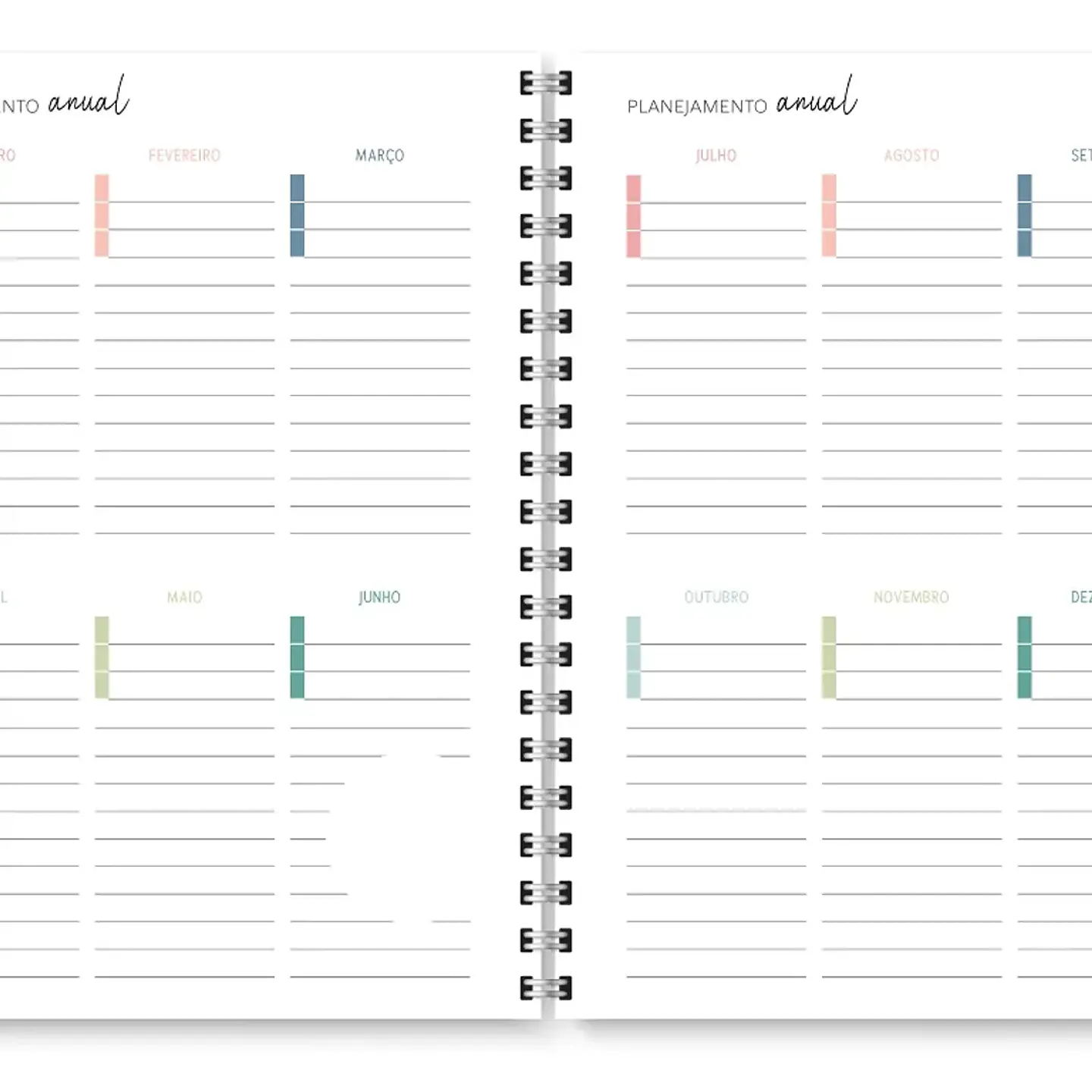 Arquivo Miolo Planner Cores 2026 - Trilha de Papel 14