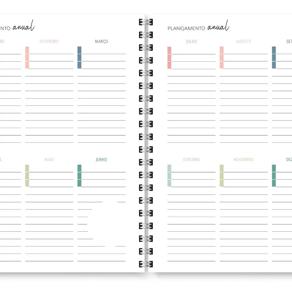 Arquivo Miolo Planner Cores 2026 - Trilha de Papel 14