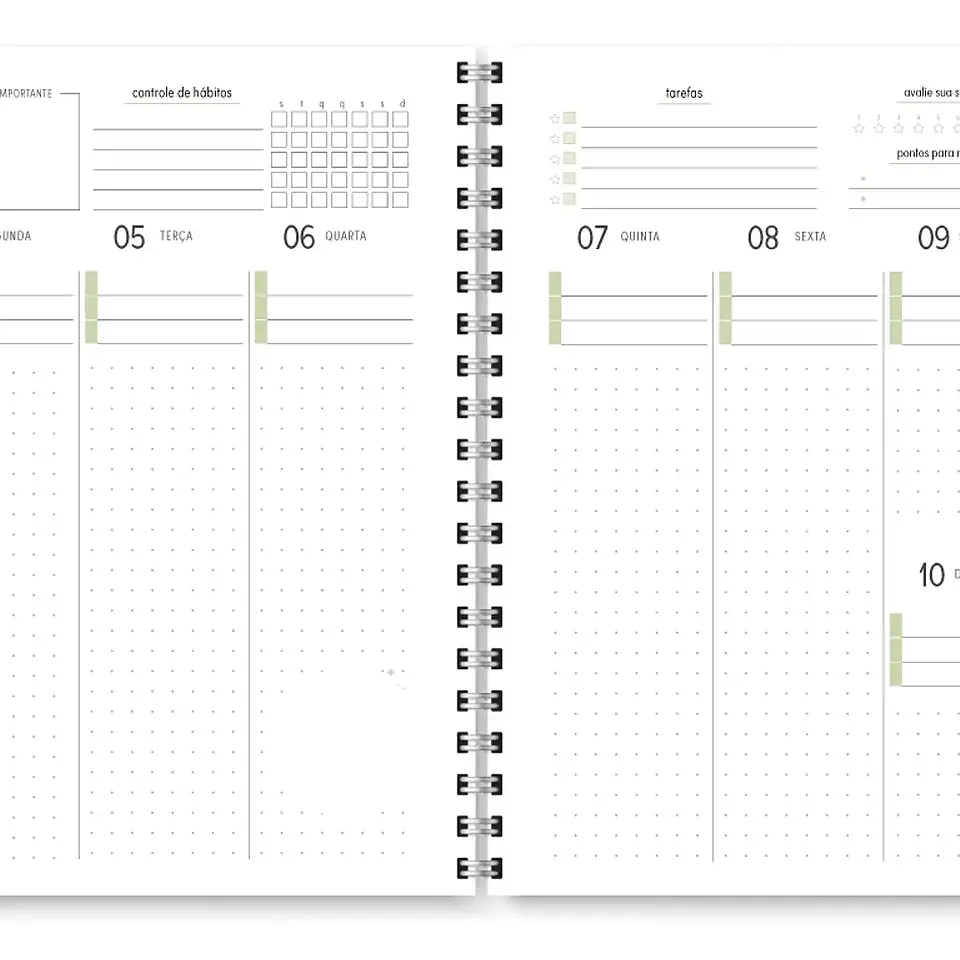 Arquivo Miolo Planner Cores 2026 - Trilha de Papel 15