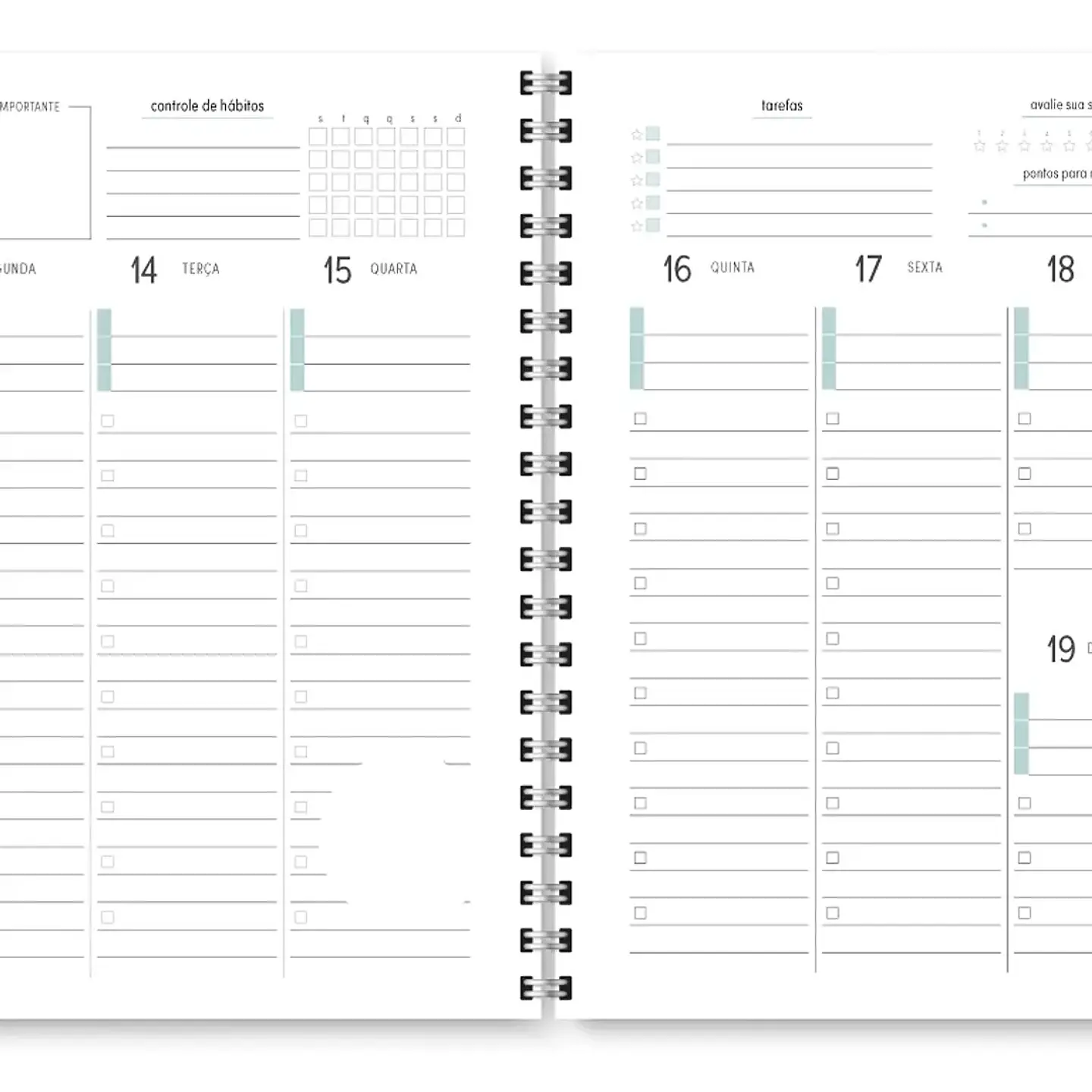 Arquivo Miolo Planner Cores 2026 - Trilha de Papel 16