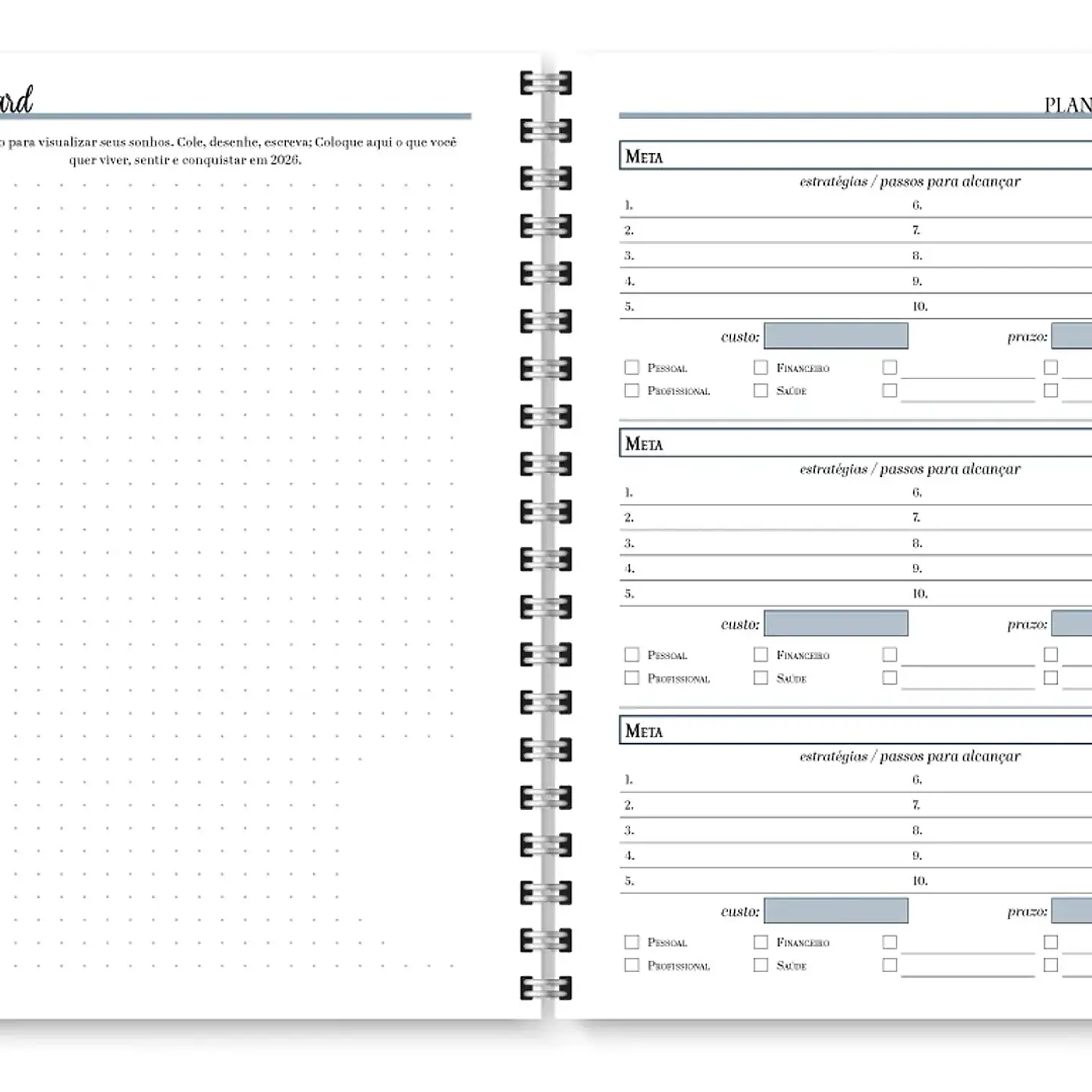 Arquivo Planner Neutro 2026 - Trilha de Papel 5