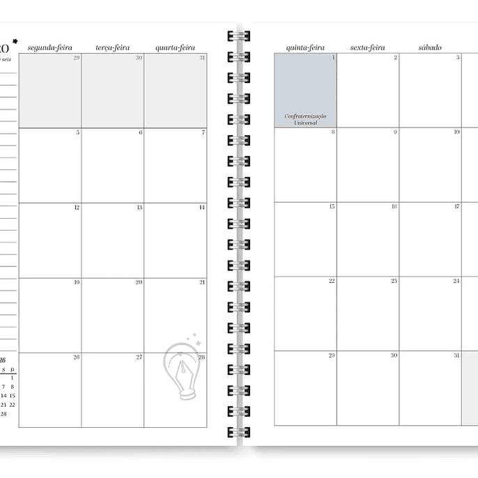 Arquivo Planner Neutro 2026 - Trilha de Papel 9