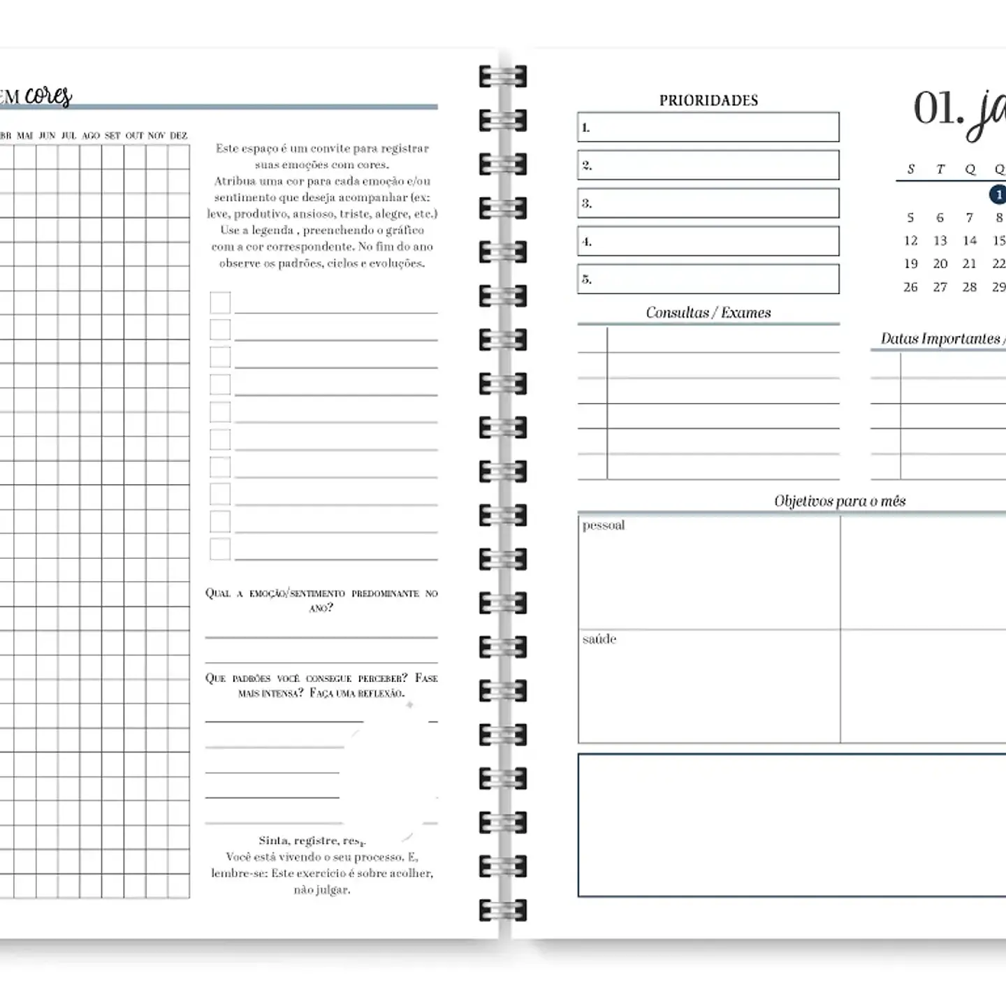 Arquivo Planner Neutro 2026 - Trilha de Papel 12