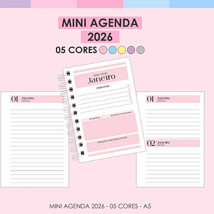 Arquivo Mini Agenda 05 Cores 2026