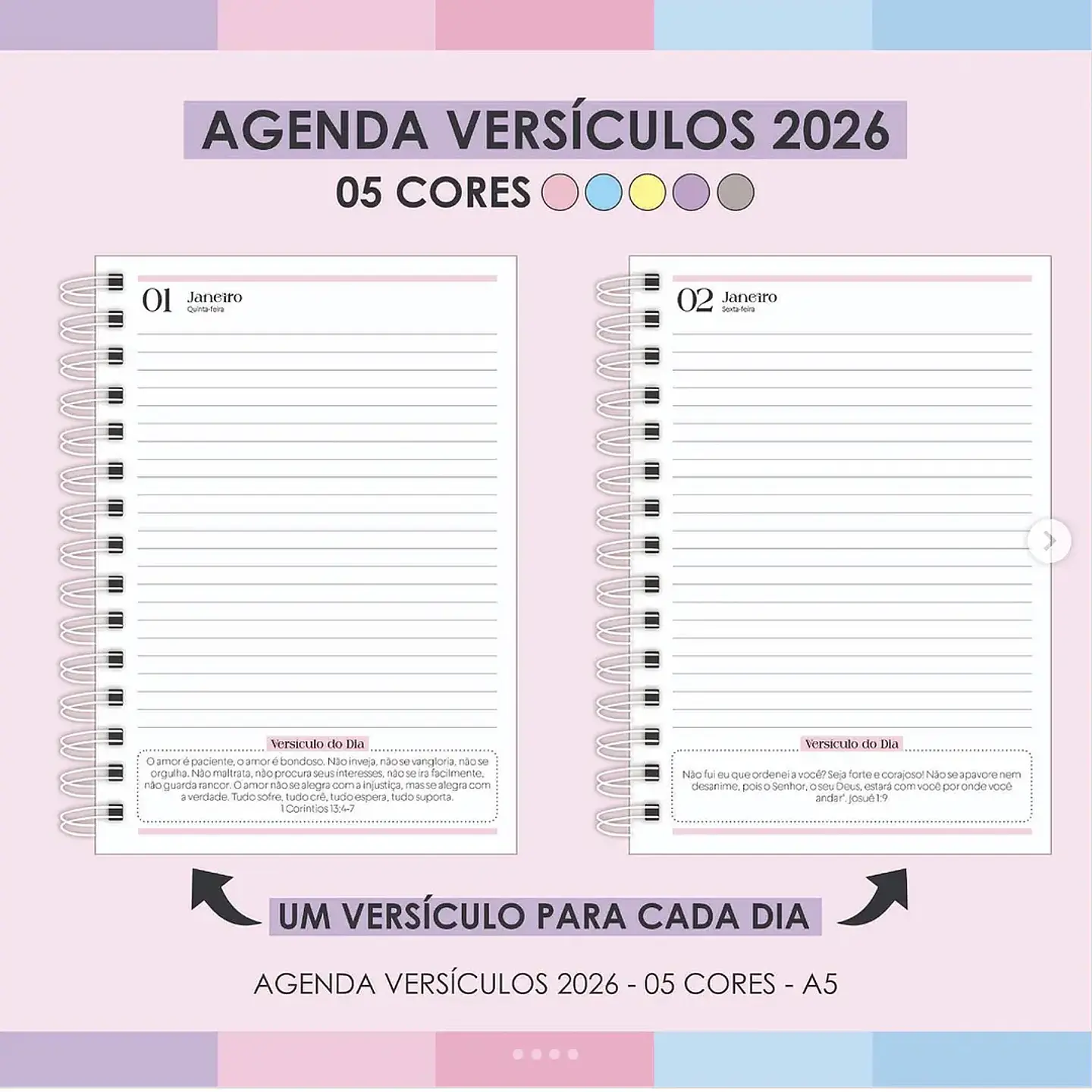 Arquivo Agenda Versículos 5 Cores - Arquivos da Lari 1