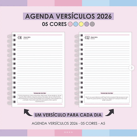Arquivo Agenda Versículos 5 Cores - Arquivos da Lari 1