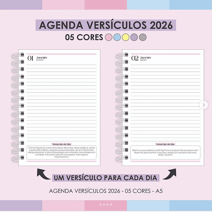 Arquivo Agenda Versículos 5 Cores - Arquivos da Lari 1